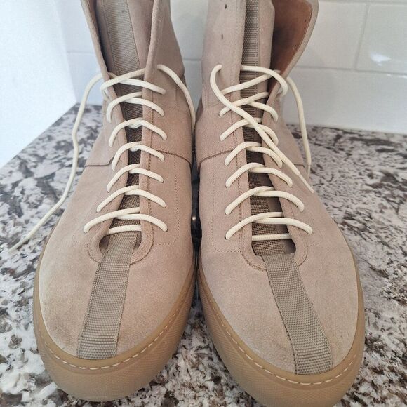 Daniel Patrick cream suede leather  sneaker high top size 50 - Picture 1 of 12